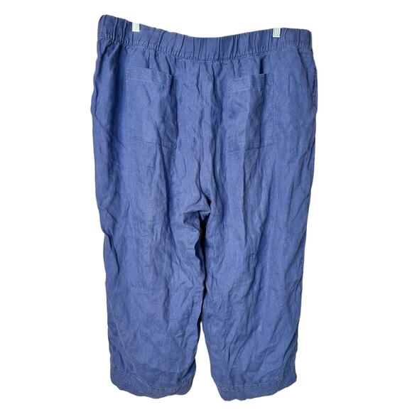J.Jill Pure Jill 100% Linen Blue Crop Casual Pants Sz 2X Classic Boho Lagenlook - Picture 5 of 9